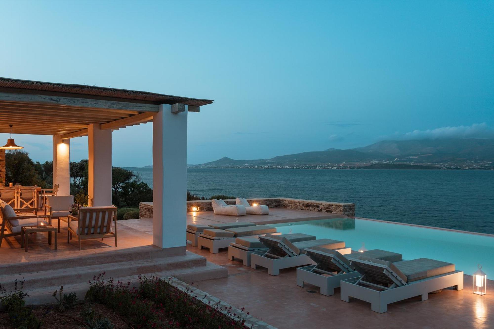 The Palm Trees Villa - Prive Beach Access, Private Tennis/Basketball Court Antiparos Exterior photo