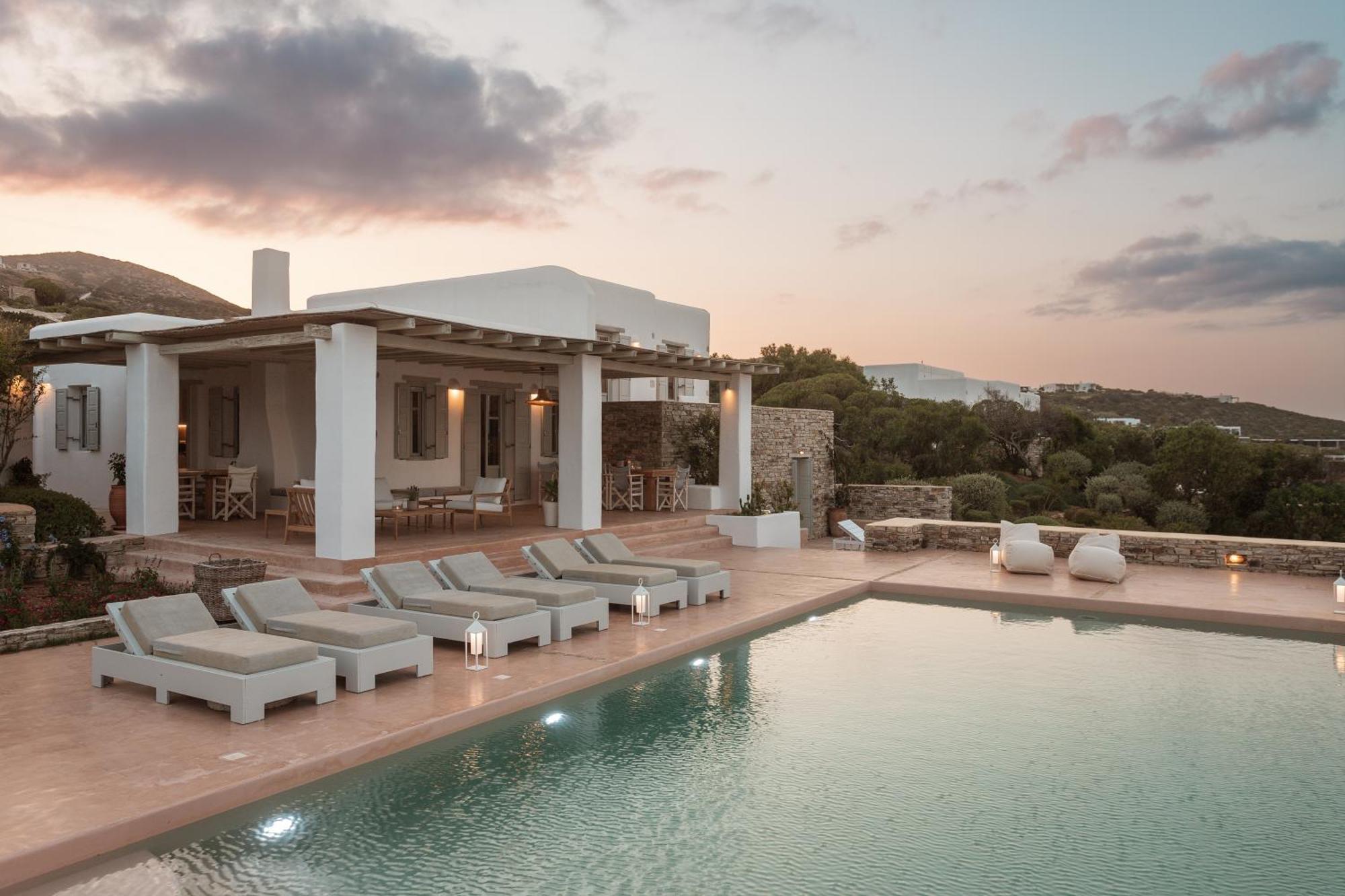 The Palm Trees Villa - Prive Beach Access, Private Tennis/Basketball Court Antiparos Exterior photo